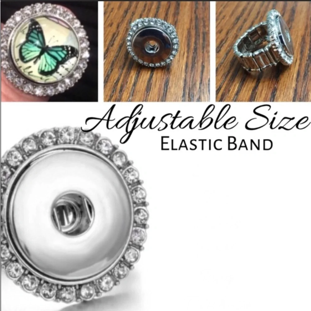 Butterflies & Roses Snap Jewelry Ring